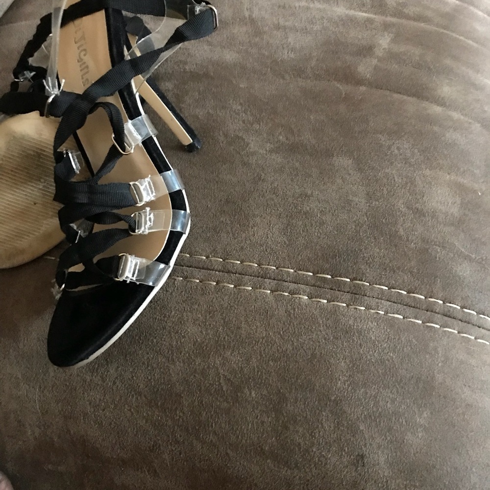 Clear lace up heels